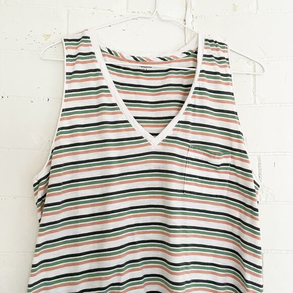 MADEWELL Whisper Cotton V Neck Pocket Tank Large L - Picture 4 of 9